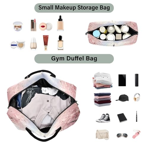 YETTASBIN Travel Duffel Bag for Women Men, Paris Eiffel Tower Large Waterproof Weekender Overnight Bag, Detachable Shoulder Strap Travel Sport Gym Bag with Toiletry Bag4