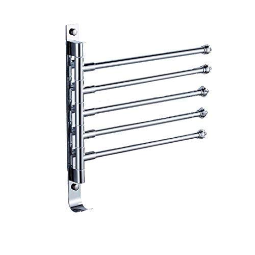 Mocofo Swivel Towel Bar Sus304 Bathtowel Rack Towel Holder Rv Swing Out Stainless Steel Bathroom Hand 5 Bars Folding Arm Hanger Wall Mount Polished Finish #TOP6