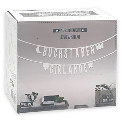 Guirlande de lettres personnalisable, pour anniversaire, mariage, fête, enterrement de vie de jeune fille, en papier avec 146 caractères, lettres chiffres, réutilisable (coloré) Cover