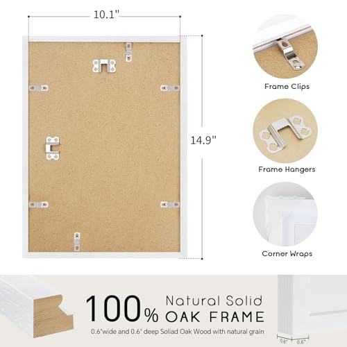 10x14 Oak Wood Picture Frame - 10"x14" Poster Frames for Wall, 10x14 Picture Frames for Wall, 10 x 14 Picture Frames, 10 x 14 Frames for Wall(1 Pack, White)
