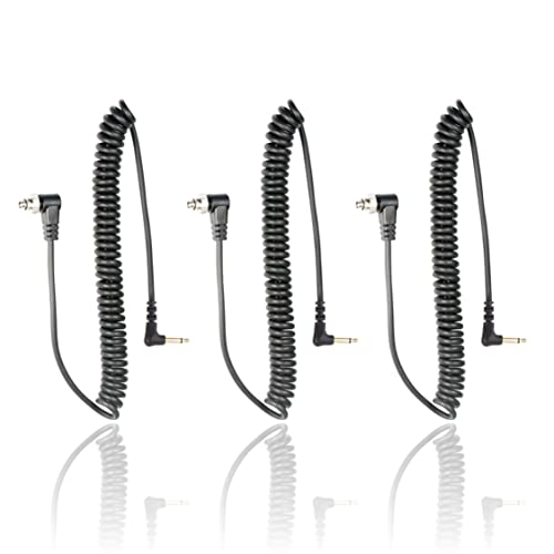 Foto&Tech 3.5 mm to Male Flash PC Sync Cable, 14 Inch Coiled Cord...