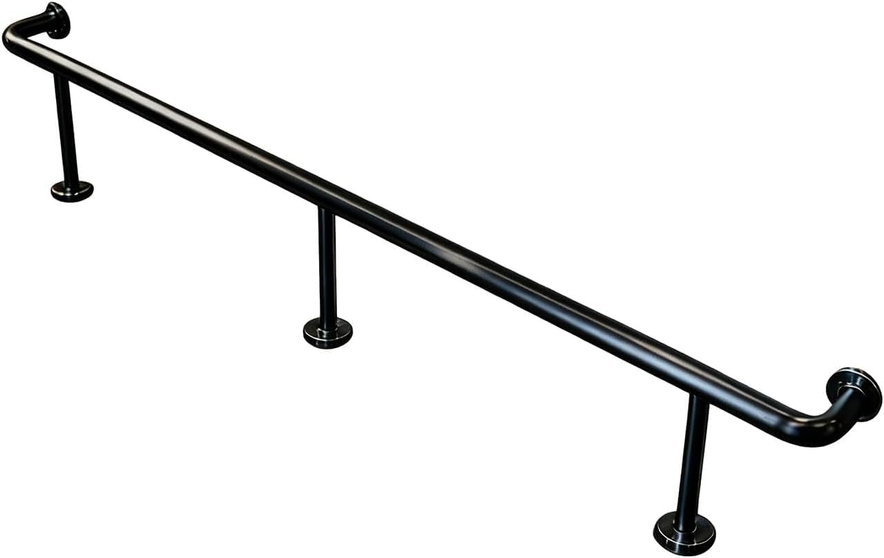 Kjobdwz Schwarz Bar Foot Rail Heavy Duty Bar Foot Rail Kit For Indoor Wall Mounted Bar Foot Rest For Restaurant Kitchen Cafe Library Counter(,3.5M/11.48Ft)