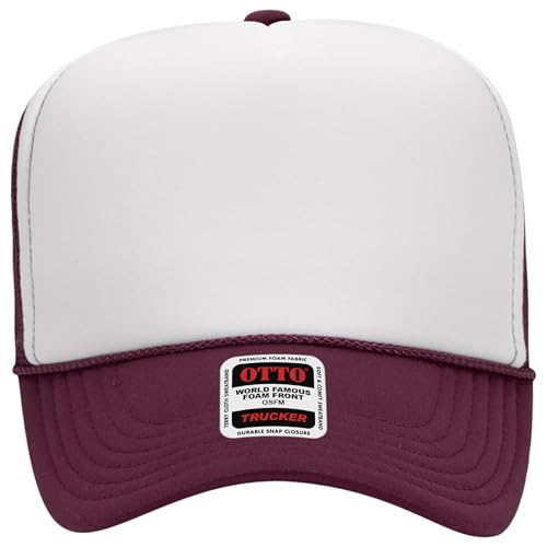 Image of OTTO Polyester Foam Front 5 Panel High Crown Mesh Back Trucker Hats in 97, Bulk, Wholesale