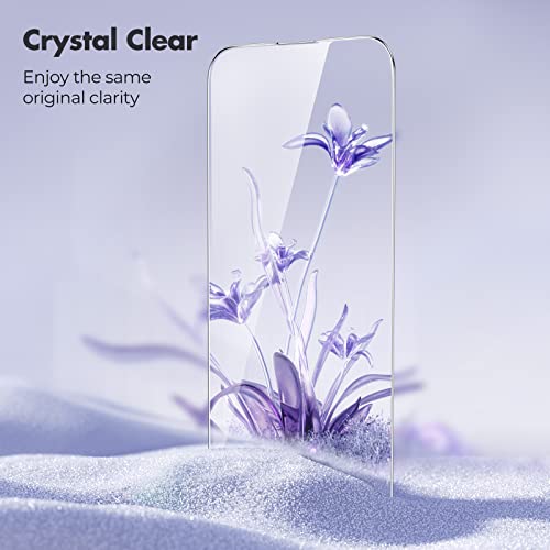 UNBREAKcable 3-Pack Screen Protector for iPhone 14 Pro, Double Shatterproof Tempered Glass [Easy Installation Frame] [9H Hardness] [99.99% HD Clear] [Case Friendly] for iPhone 14 Pro 6.1 inch - 4