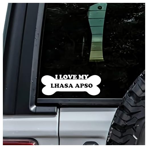MHDStickerCo I Love My Lhasa Apso Dog Bone Vinyl Decal Sticker Custom Truck Bumper Window Laptop Car Notebook Mug Tumbler Gift Family
