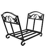 Amagabeli Firewood Rack Indoor Outdoor Heavy Duty Foldable Firewood Holder Wrought Iron Fireplace...
