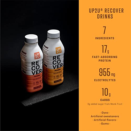 UP2U Water Based Clear Protein Drink with Electrolytes, Peach Mango 16 oz 12 PK Certified for