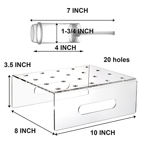 Jucoan 24 Pack Plastic Cake Push-Up Pop Shooter And 20 Holes Cake Pop Display Stand, Clear Acrylic Lollipop Stand Holder Display For Weddings Baby Showers Birthday Christmas Party #TOP1
