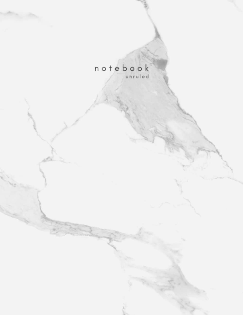 Unruled Notebook: White Marble Soft Cover | Large (8.5 x 11 inches) Letter Size | 100 Unlined Pages | Unlined Glamour Notes
