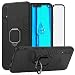 BestAlice for Huawei Y9 (2019) / Enjoy 9 Plus case, Hybrid Heavy Duty Protection Shockproof Defender Kickstand Armor Case Cover Tempered Glass Screen Protector,Black