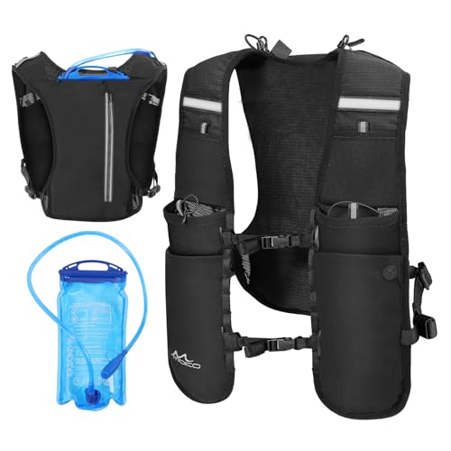 MoKo Running Hydration Vest, Sac à Dos de Course à Pied léger avec vessie d'eau de 1,5L, Sac à Dos de Course à Pied Ajustable et Respirant pour Hommes...