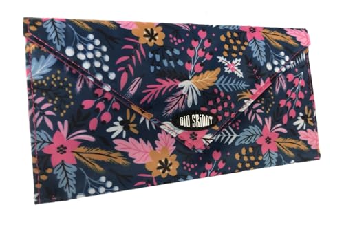 Big Skinny Slimvelope TriFold Clutch Wallet, Holds Up to 40 Cards, FloraBerry