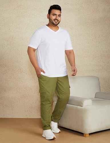 Image of Amazon Brand - Symbol Men Solid Cotton T Shirt | Plain | V Neck | Half Sleeve - Regular Fit | Combo Pack of 3 (Available in Plus Sizes)