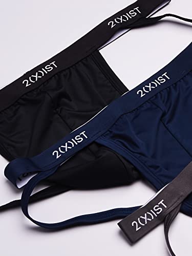 2(X)IST Men's Micro Speed Dri Jock Strap 3-Pack, Black/Charcoal/Varsity Navy, S - Image 4