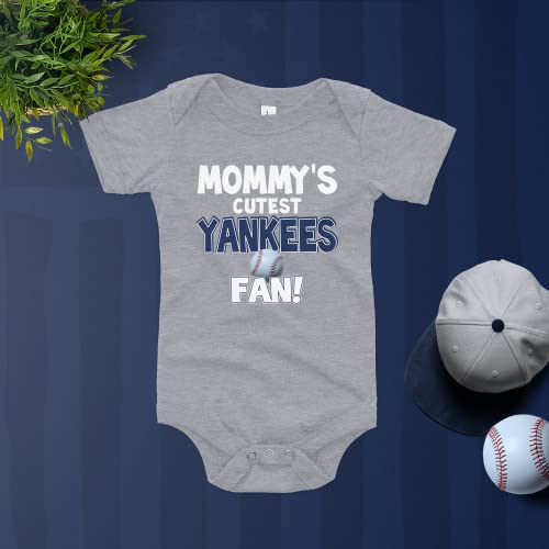 NanyCrafts Baby's Mommy's Cutest Yankees Fan Bodysuit, Baby Yankees Fan3
