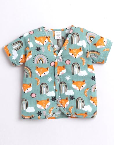 Image of POLKA TOTS 100% Organic Muslin Jhabla for Baby Boys & Girls | Unisex Half Sleeves Front Open Vest for Infants | Ultra-Soft, Breathable & Lightweight Summer Jabla Set | Regular Fit (Pack of 3)