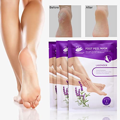 Pink&Iswan Lavender Foot Peel Mask - Callus Remover For Feet - Pedicure Kit - Peel Off Mask - Foot Mask - Foot Care - Foot Callus Remover - Pedicure Set - Foot Booties Disposable - (3 Pack) #TOP2