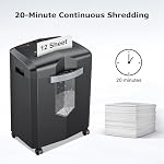 bonsaii 12-Sheet Micro Cut Shredders for Home Office, 60 Minute P-4 Security Level Paper Shredder for CD, Credit Card, Mails, Staple, Clip, with Jam-Proof System & 4.2 Gal Pullout Bin C266-B