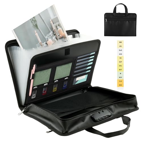 Glass Fiber Fireproof Document Bag Security Protection Fireproof File Packet with Combination Lock Ample Storage Space for Contract