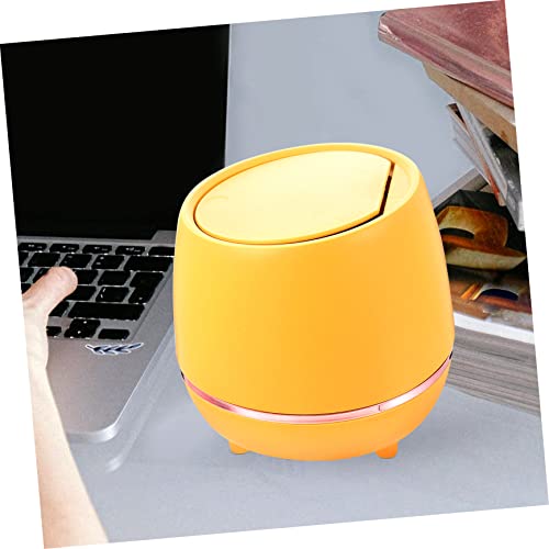 Zerodeko Flip-Mülleimer Auto-Mülleimer Kleine Kunststoffbehälter Couchtisch-Zubehör Altpapierbehälter Tisch-Mülltonne Gelber Mülleimer Für Den Täglichen Gebrauch Verschleißfester – Bild 3