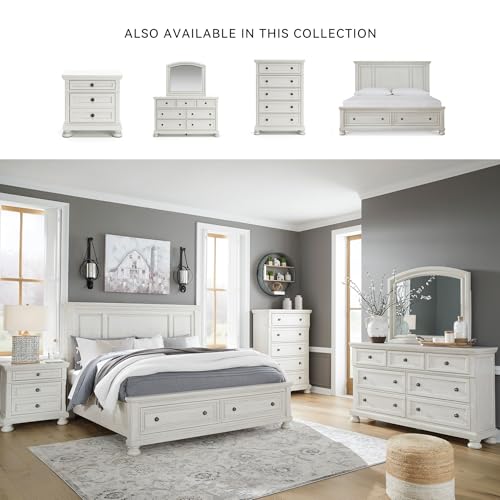Image of Signature Design by Ashley King Panel Storage Bed, Antique White