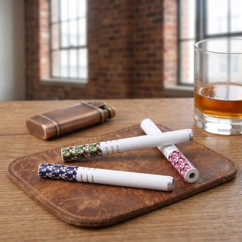 Portable Mini Straw Set- Aunlix Mixed Color 6 Pcs Reusable Small Metal Straw,Cigarette Holder, 𝐎𝐧𝐞 𝐇𝐢𝐭𝐭𝐞𝐫 𝐏𝐢𝐩𝐞, Eco-Friendly and Durable for Home, Party, Outdoor, Camping, Travel — view 3