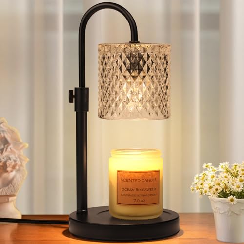DMBOSS Black Candle Warmer Lamp with Timer and Dimmer, Adjustable Height Electric Wax Warmer for Jar Scented Candles, Birthday Gifts for Women by DMBOSS - Used condition - CA$19.99