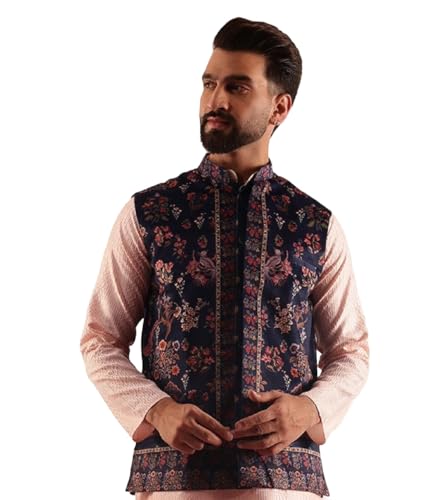 Image of SOJANYA (Since 1958 Men's Velvet Nehru Jacket With Paisley Print