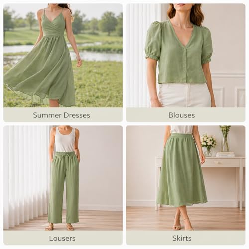Image of Soimoi Green Solid 60 * 60's Cotton Cambric Fabric by 3 Yards, 56 Inch Wide Light Weight Material Suitable for Kurtis, Blouses, Kids Clothing, Tunics, Dresses and Summer Apparel