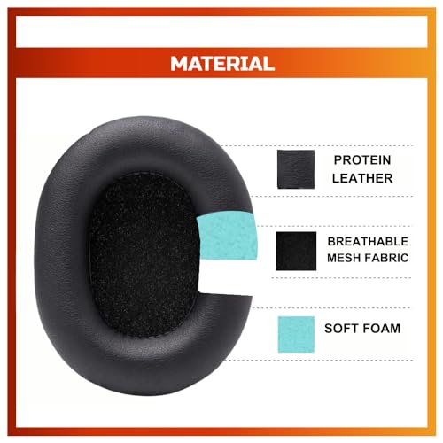 Image of Crysendo Headphone Cushion for Boat Rockers 510 Headphone | Replacement Headset Pads | Made of High-Density Memory Foam & Softer Protein Leather (Black)