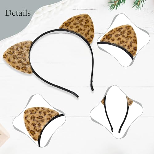 Image of FANYITY Leopard Ears Headband, Cheetah Ears, Animal Ears for Girls & Women Halloween Costume Cosplay or Party Decoration (Leopard Ears)