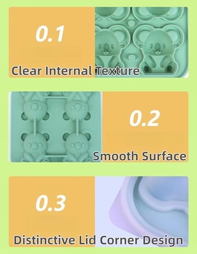Molde de silicona para cubitos de hielo forma koala 2 piezas miniatura 7