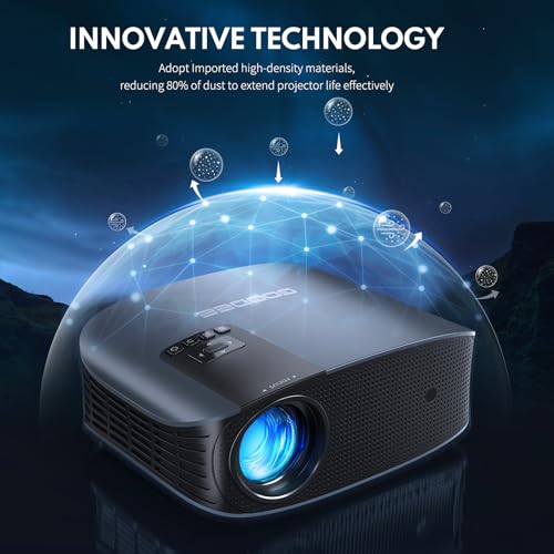 Image of GooDee Projector 4K with WiFi and Bluetooth Supported, FHD 1080P Mini Portable Projector for Outdoor Moives, 5G Video Projector for Home Theater Dolby Audio Zoom TV Stick PPT (YG600 Plus)