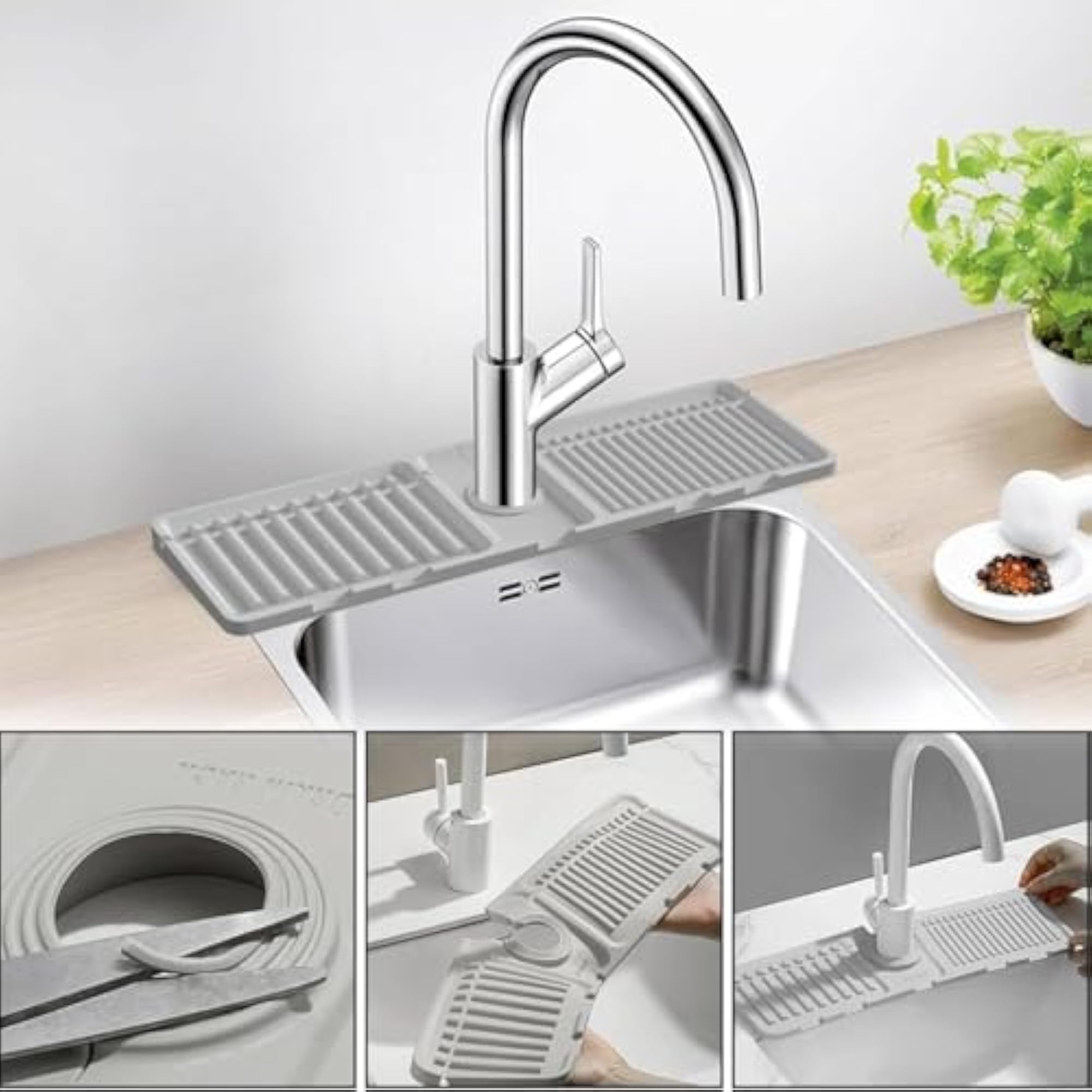 Foldable Silicone Sink Drainer Pad for Kitchen