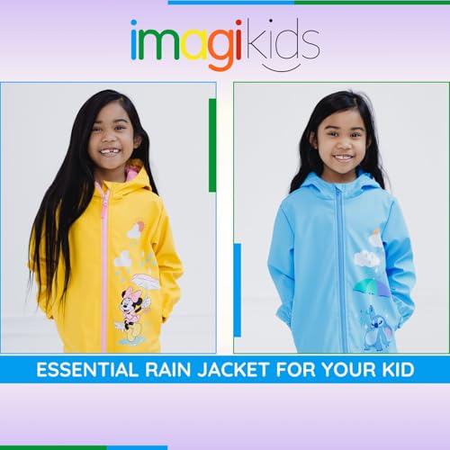 Image of Disney Girls' Hooded Zip-Up Rain Jacket Toddler to Big Kid