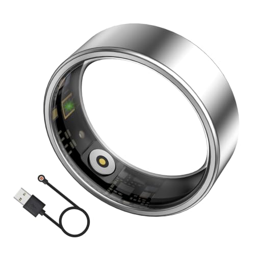 Image of Smart Ring for Women, Fitness Tracker with Heart Rate, Sleep Monitoring, Long-Lasting Battery, IP68 Waterproof (Silver, 10)