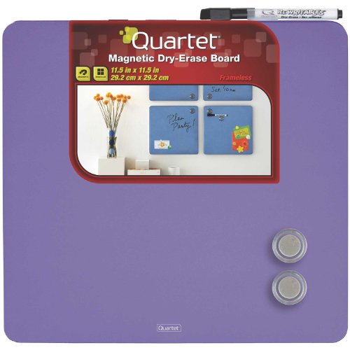 Quartet Magnetic Dry-Erase Boards, Tin Square, 11.5 x 11.5 Inches, Purple (TSQ1212-PRS)