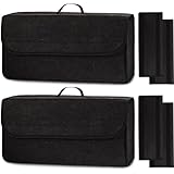 Einesin Organizador de bolsas para maletero de coche con paneles laterales reforzados para herramientas de emergencia, viajes, furgoneta, caravana, bolsa de fieltro en color negro, accesorios para el