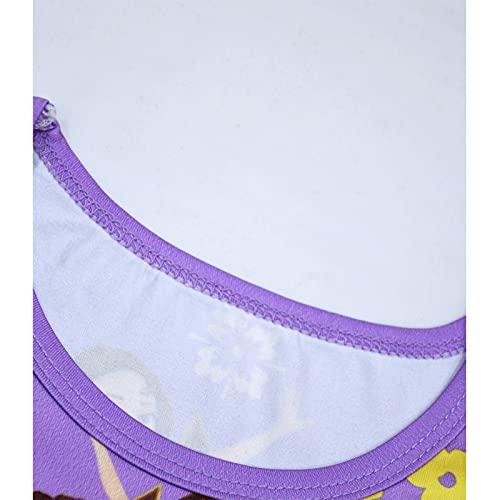 Babykea Girls Casual Dress Size 6 Summer Dresses For Girl Cartoon Clothes Flutter Sleeve Floral Sundress Princess Outfits For Kids School Playwear Birthday Party Gifts, Apurple, 5-6 Years #TOP6