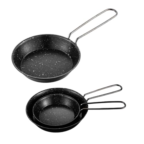 WATERBELINE 3 piezas de acero inoxidable portátiles para freír sartenes parrilla sartenes antiadherentes con utensilios de cocina prácticos extraíbles