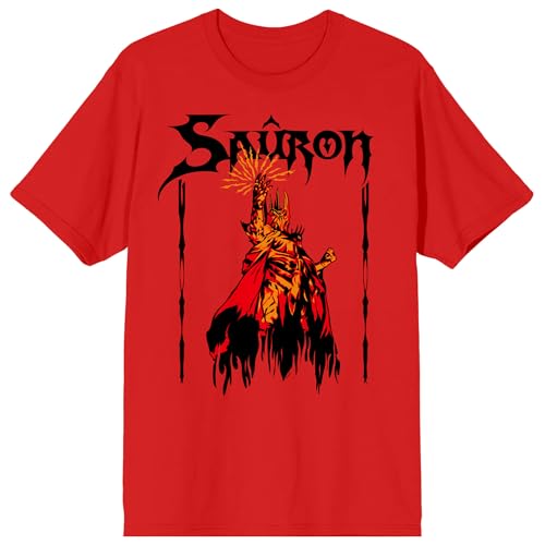 Lord of The Rings Sauron Adult Red Crew Neck Short Sleeve T-Shirt