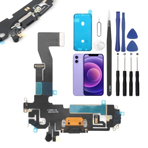 Charging Port Replacement for iPhone 12 USB Dock Connector Flex Cable Microphone Replacement for iPhone 12 Pro with Tools(6.1")