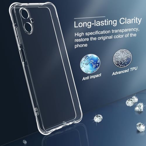 Image of REALCASE Silicone Samsung Galaxy M06 5G / F06 5G Back Cover Case, Scratch Resistant Protective Crystal Clear Transparent Shock Proof Bumper Back Cover Case for Samsung Galaxy M06 5G / F06 5G