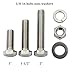 DGOL 20 Sets 3/8-16 x 1 inch Flat Hex Bolt Nuts Flat SAE and Lock Washers Kit All Made of 304 Stainless Steel