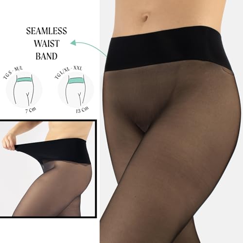 Image of CALZITALY Seamless Sheer Tights, Comfortable Waistband, 15 Denier Pantyhose Multi Colors Made in Italy