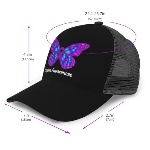 Lupus Awareness Butterfly of Hope Mesh Baseball Cap - Classic Adjustable Peak Cap, Trucker Hat for Men & Women3