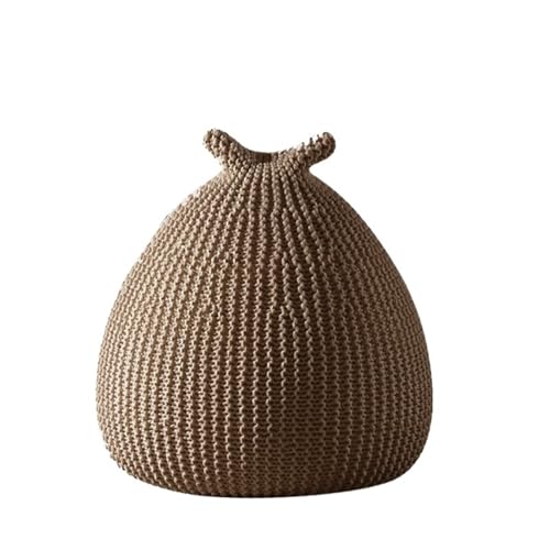 DSFIHJO Funda Puff Funda pequeña for puf de Punto, sin Relleno Interior para la Sala de Estar(D60cm-dark Khaki)