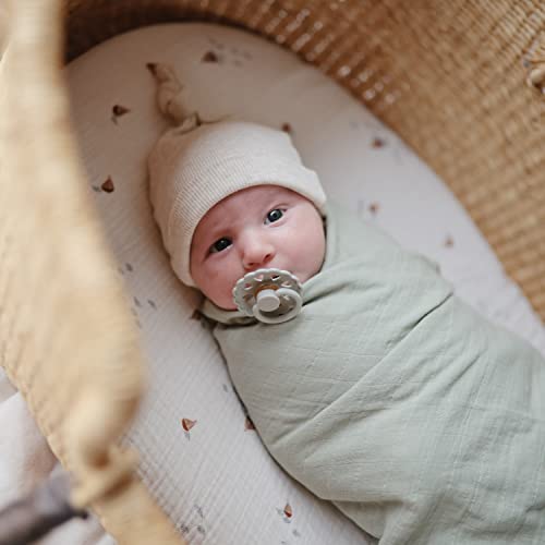 Image of mushie Muslin Baby Swaddle Blanket | 100% Organic Cotton (Sage)