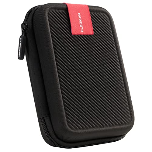 FLORICAN Premium Double Padded Shockproof External Hard Drive Case for All 2.5-inch Hard Disks Portable Storage Organizer Bag for HDDs Earphone USB Cables Mobile Charger