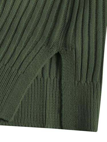 Image of ZAFUL Womens Turtleneck Pullover Sweater Casual Loose Ribbed Knit Long Sleeve Chunky Jumper Tops